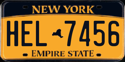 NY license plate HEL7456