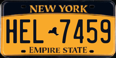 NY license plate HEL7459