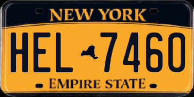 NY license plate HEL7460