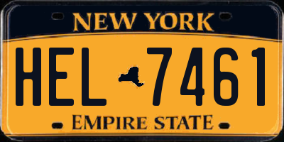 NY license plate HEL7461