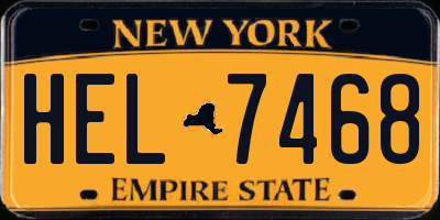NY license plate HEL7468