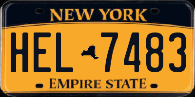 NY license plate HEL7483