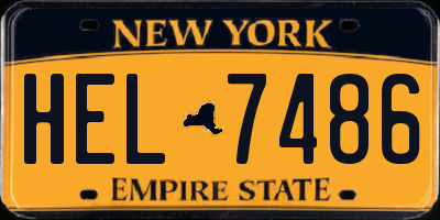 NY license plate HEL7486