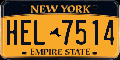 NY license plate HEL7514