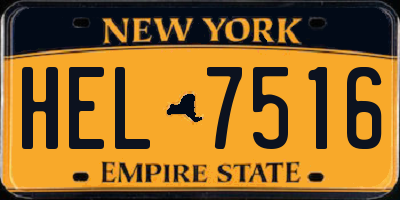 NY license plate HEL7516