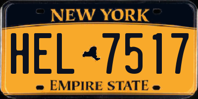 NY license plate HEL7517