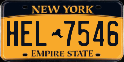 NY license plate HEL7546