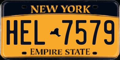 NY license plate HEL7579