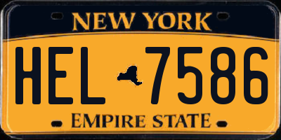 NY license plate HEL7586