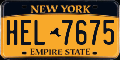 NY license plate HEL7675