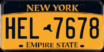 NY license plate HEL7678
