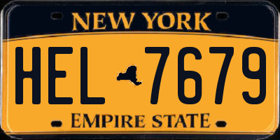 NY license plate HEL7679