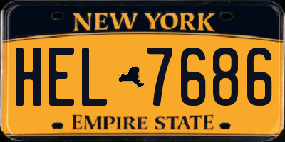 NY license plate HEL7686