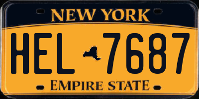 NY license plate HEL7687