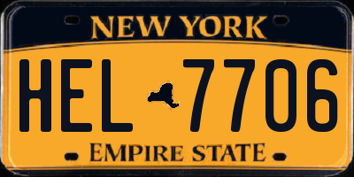 NY license plate HEL7706