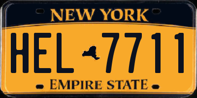 NY license plate HEL7711