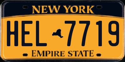 NY license plate HEL7719