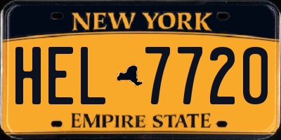 NY license plate HEL7720