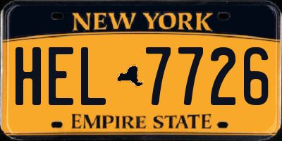 NY license plate HEL7726