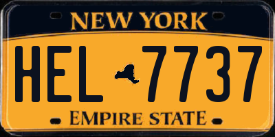 NY license plate HEL7737