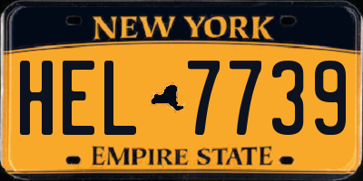 NY license plate HEL7739