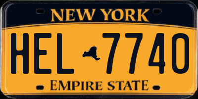 NY license plate HEL7740