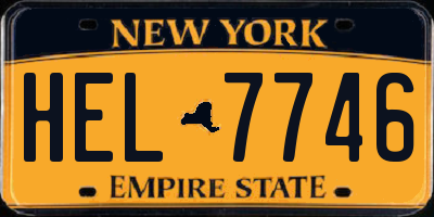 NY license plate HEL7746