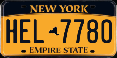 NY license plate HEL7780