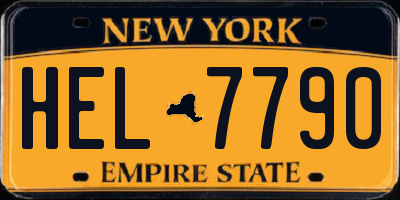 NY license plate HEL7790