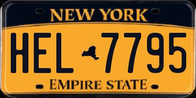 NY license plate HEL7795