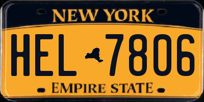 NY license plate HEL7806