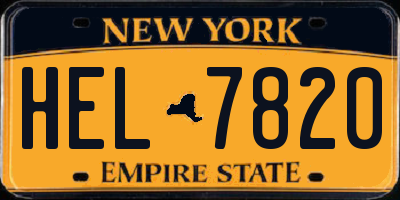 NY license plate HEL7820