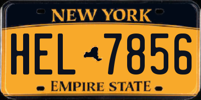 NY license plate HEL7856