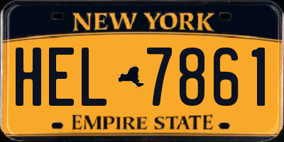 NY license plate HEL7861