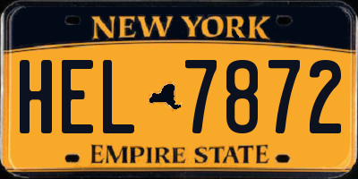 NY license plate HEL7872
