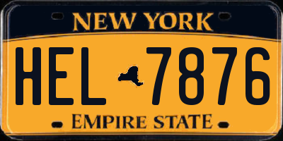 NY license plate HEL7876