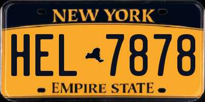 NY license plate HEL7878