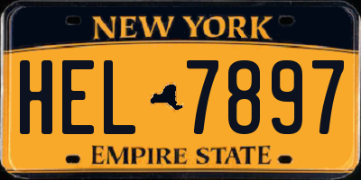 NY license plate HEL7897