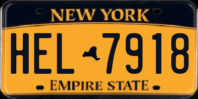 NY license plate HEL7918