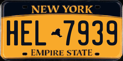 NY license plate HEL7939