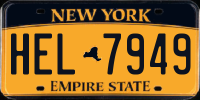NY license plate HEL7949