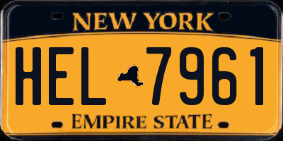 NY license plate HEL7961