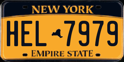 NY license plate HEL7979