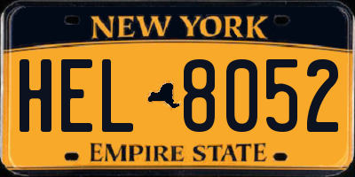 NY license plate HEL8052