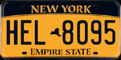 NY license plate HEL8095