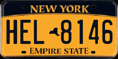 NY license plate HEL8146