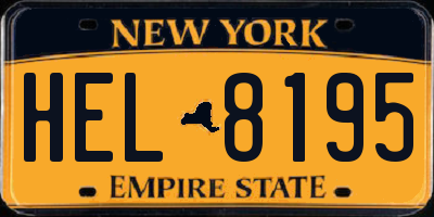NY license plate HEL8195