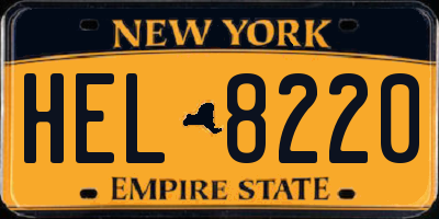 NY license plate HEL8220