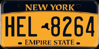 NY license plate HEL8264