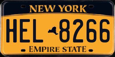 NY license plate HEL8266